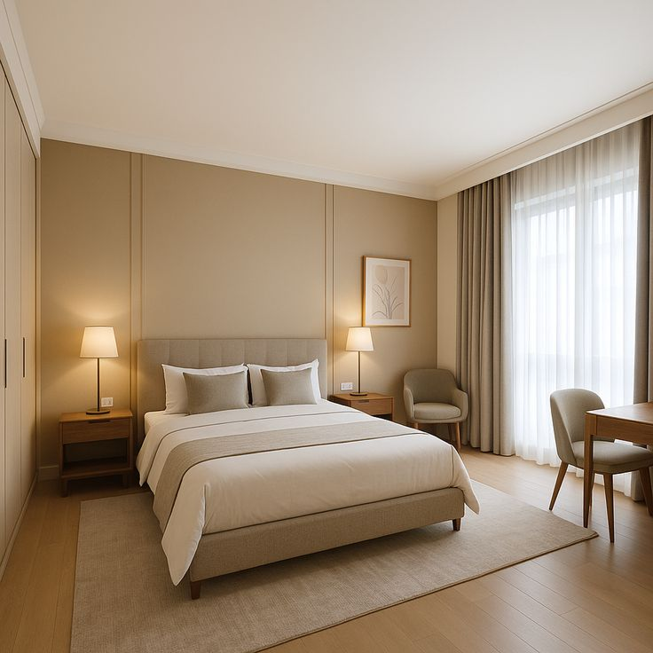 Hotel Destiny room bathed in soft daylight